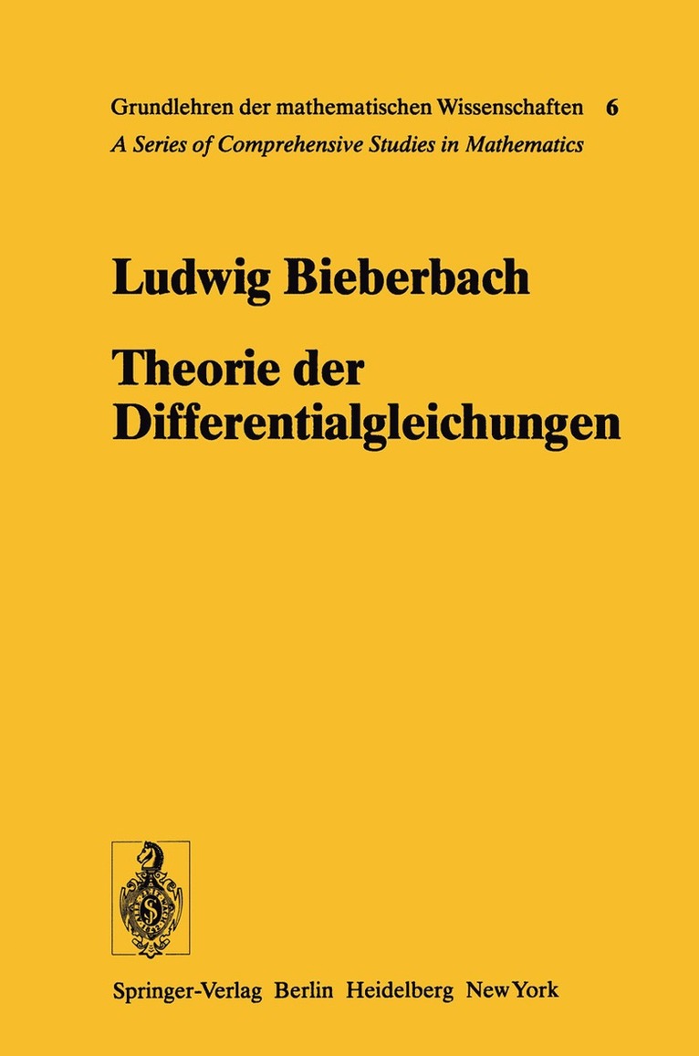 Theorie der Differentialgleichungen 1