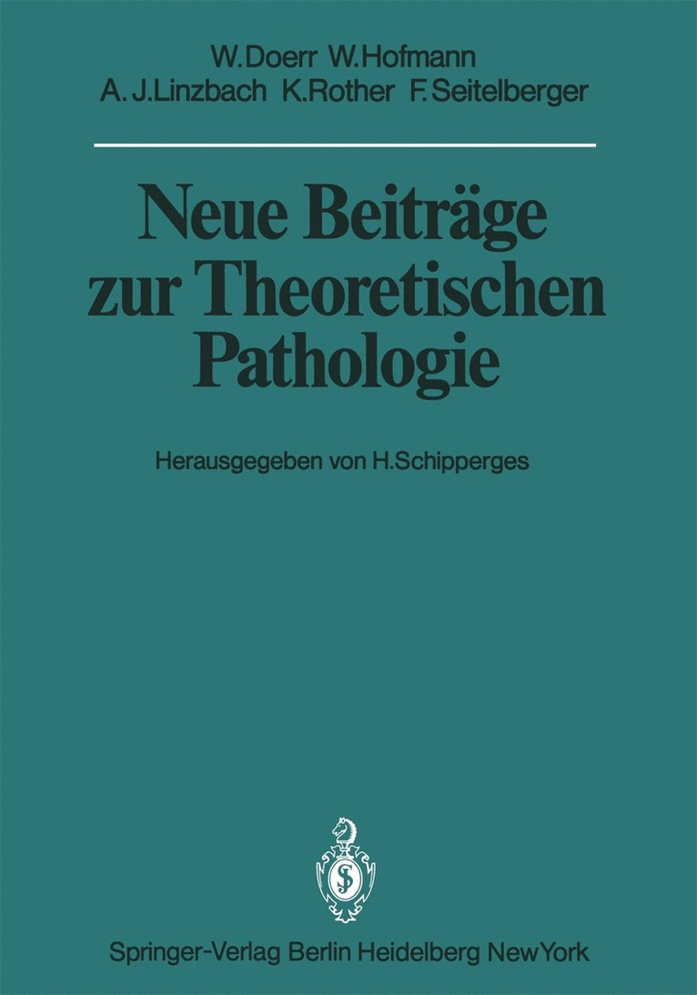 Neue Beitrge zur Theoretischen Pathologie 1