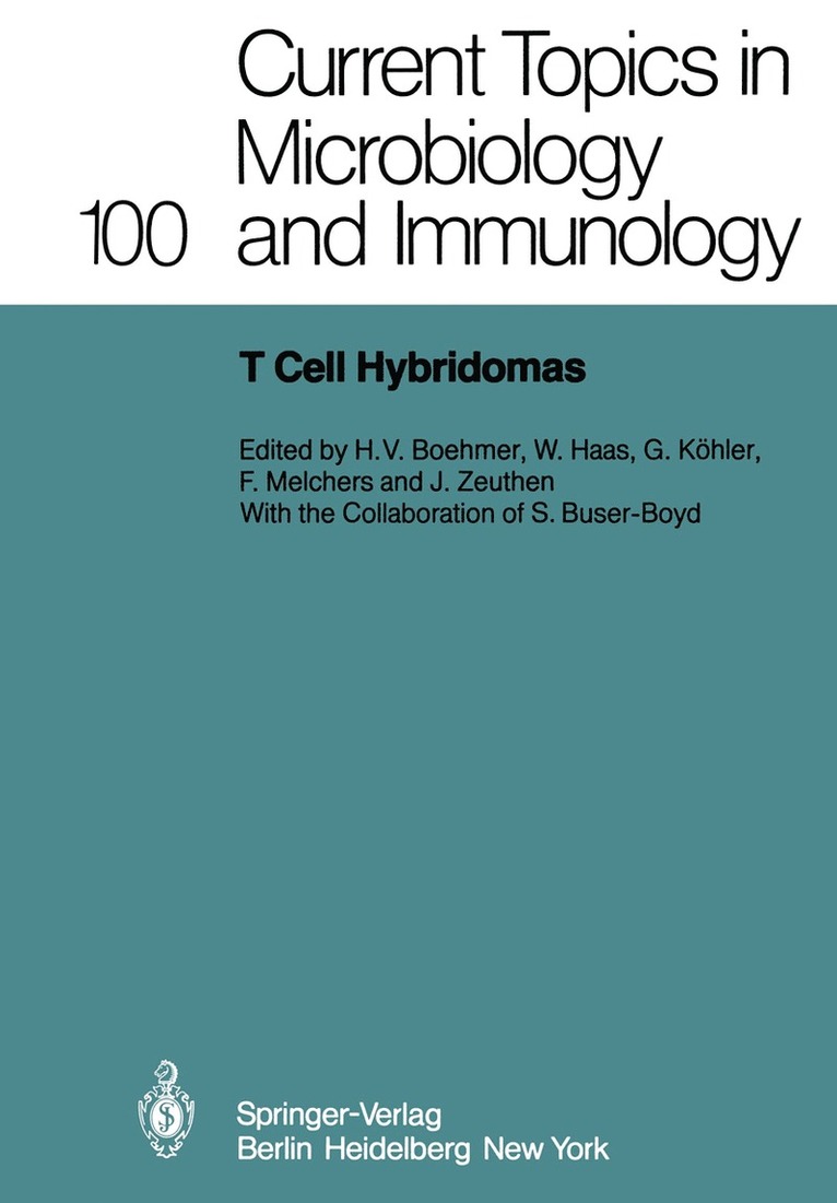 H.v. Boehmer, W. Haas, G. Köhler, F. Melchers, J. Zeuthen, H. V. Boehmer - T Cell Hybridomas, Häftad