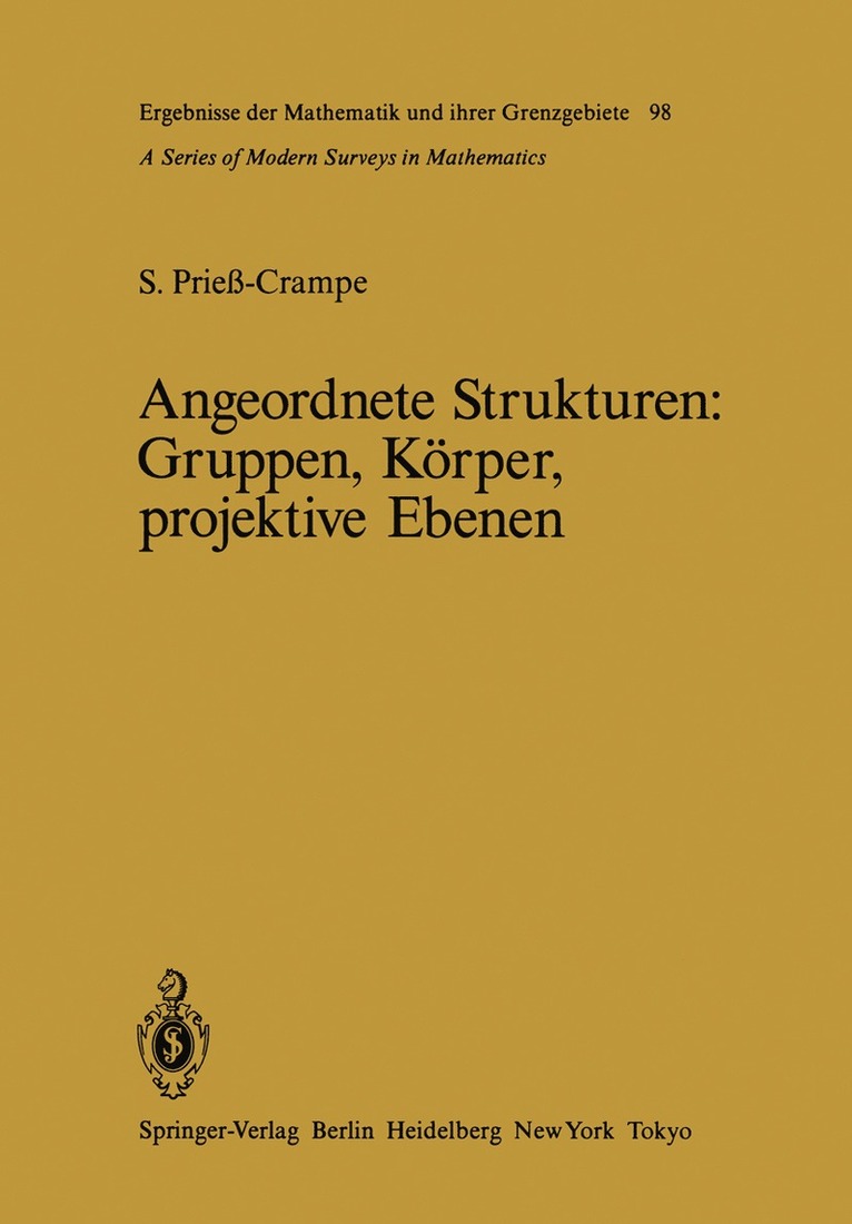 S. Priess-Crampe - Angeordnete Strukturen, Häftad