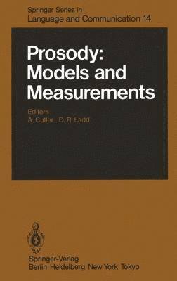 bokomslag Prosody: Models and Measurements