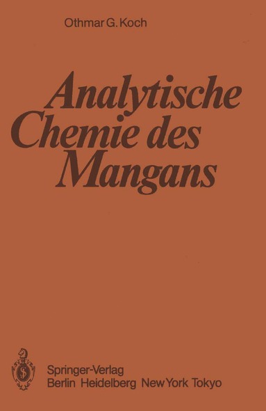 bokomslag Analytische Chemie des Mangans