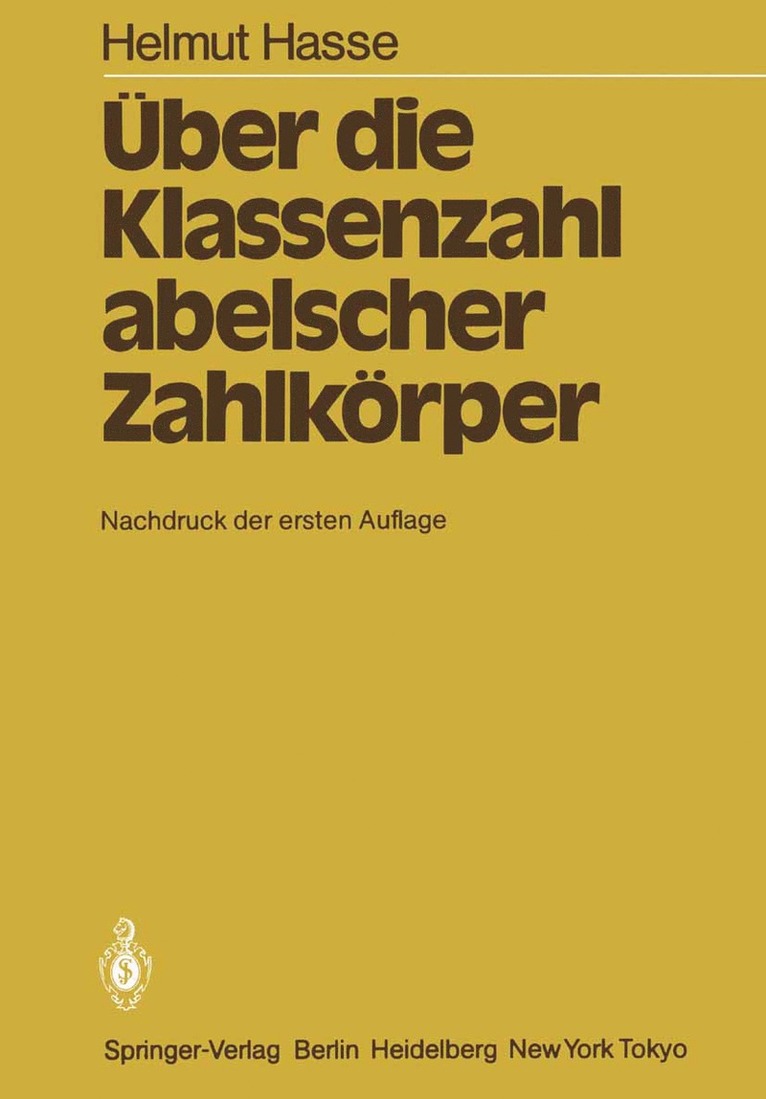 ber die Klassenzahl abelscher Zahlkrper 1