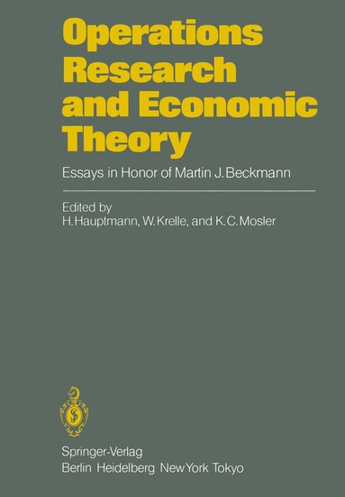 H. Hauptmann, W. Krelle, Karl Mosler - Operations Research and Economic Theory, Häftad
