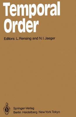 L. Rensing, N.I. Jaeger, N. I. Jaeger - Temporal Order, Häftad