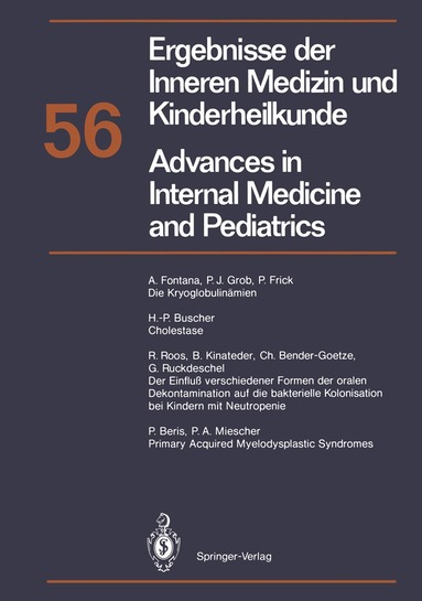 J. Springer, P. Frick, G. -A. von Harnack, K. Kochsiek, G. A. Martini, A. Prader - Ergebnisse der Inneren Medizin und Kinderheilkunde / Advances in Internal Medicine and Pediatrics, Häftad