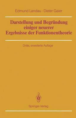 bokomslag Darstellung und Begrndung einiger neuerer Ergebnisse der Funktionentheorie