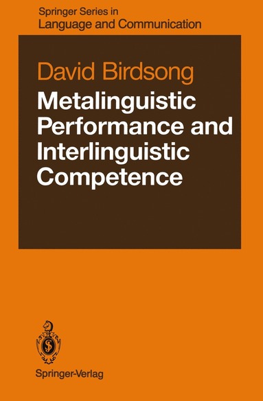 bokomslag Metalinguistic Performance and Interlinguistic Competence