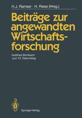 bokomslag Beitrge zur angewandten Wirtschaftsforschung