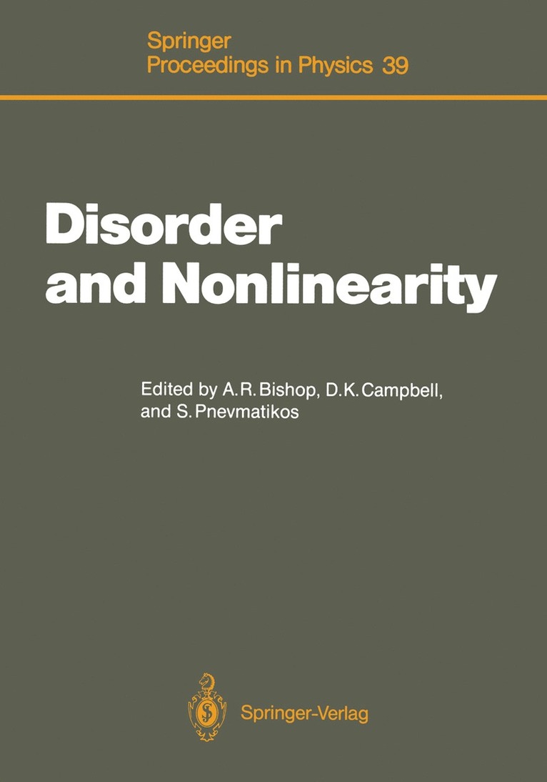 Alan R. Bishop, David K. Campbell, Stephanos Pnevmatikos - Disorder and Nonlinearity, Häftad