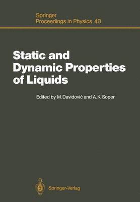 bokomslag Static and Dynamic Properties of Liquids