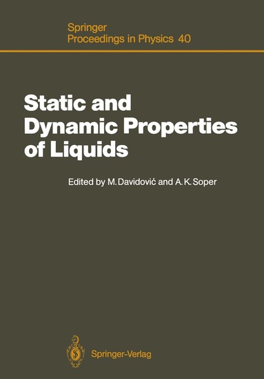 bokomslag Static and Dynamic Properties of Liquids