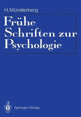 bokomslag Frhe Schriften zur Psychologie