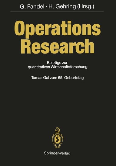 Günter Fandel, Hermann Gehring - Operations Research, Häftad