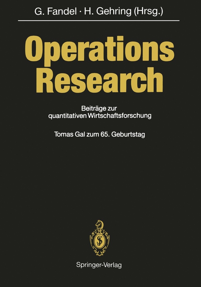Günter Fandel, Hermann Gehring - Operations Research, Häftad