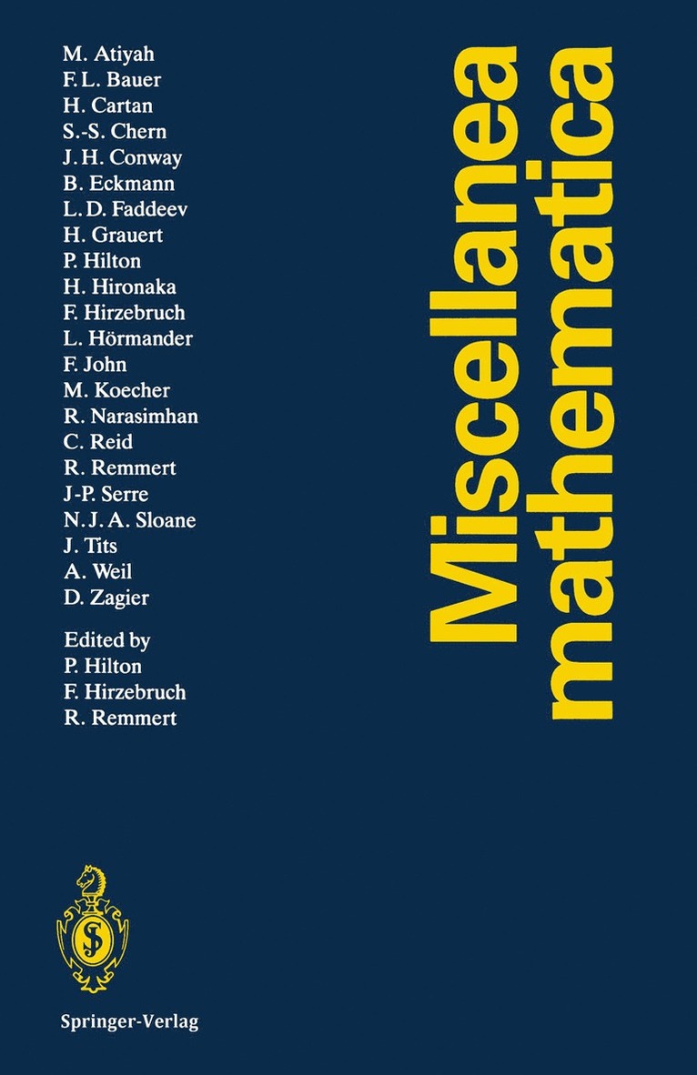 Peter Hilton, Friedrich Hirzebruch, Reinhold Remmert - Miscellanea Mathematica, Häftad