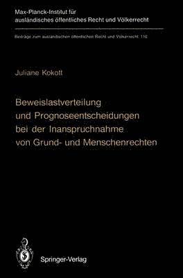 bokomslag Beweislastverteilung und Prognoseentscheidungen bei der Inanspruchnahme von Grund- und Menschenrechten