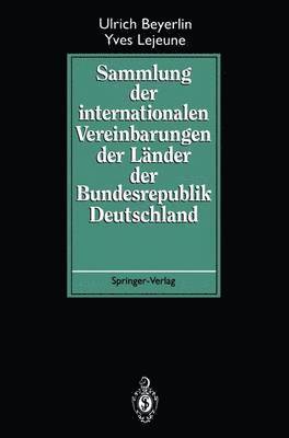 bokomslag Sammlung der internationalen Vereinbarungen der Lnder der Bundesrepublik Deutschland