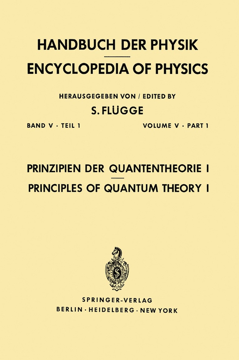 S. Flügge - Prinzipien der Quantentheorie I / Principles of Quantum Theory I, Häftad