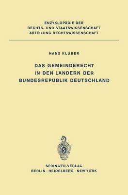 Das Gemeinderecht in den Lndern der Bundesrepublik Deutschland 1
