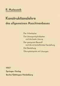 bokomslag Konstruktionslehre des allgemeinen Maschinenbaues