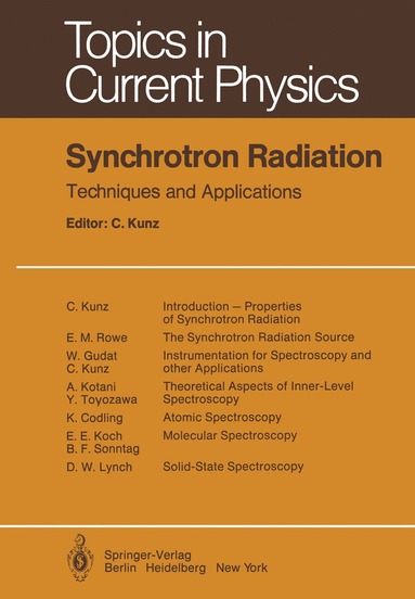 bokomslag Synchrotron Radiation