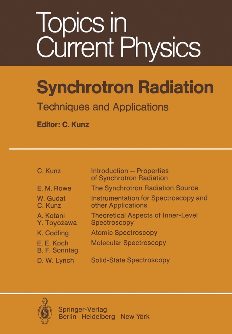 Synchrotron Radiation 1