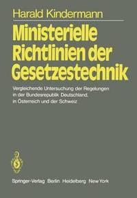 bokomslag Ministerielle Richtlinien der Gesetzestechnik