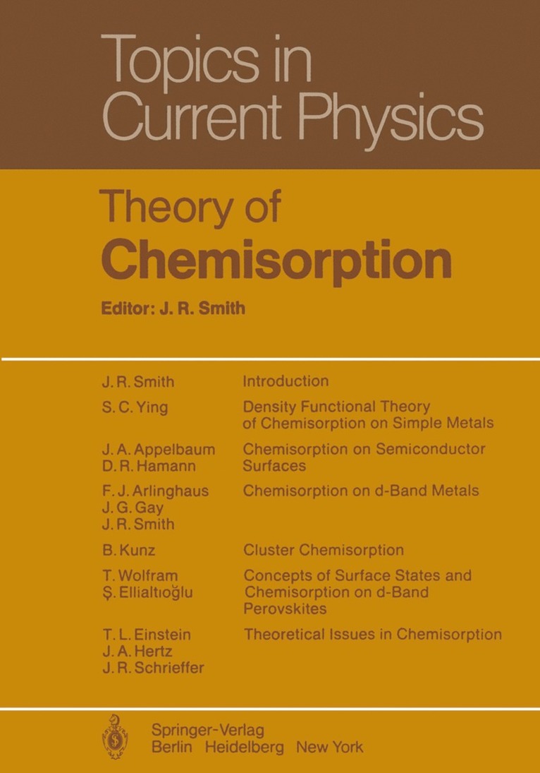 Theory of Chemisorption 1