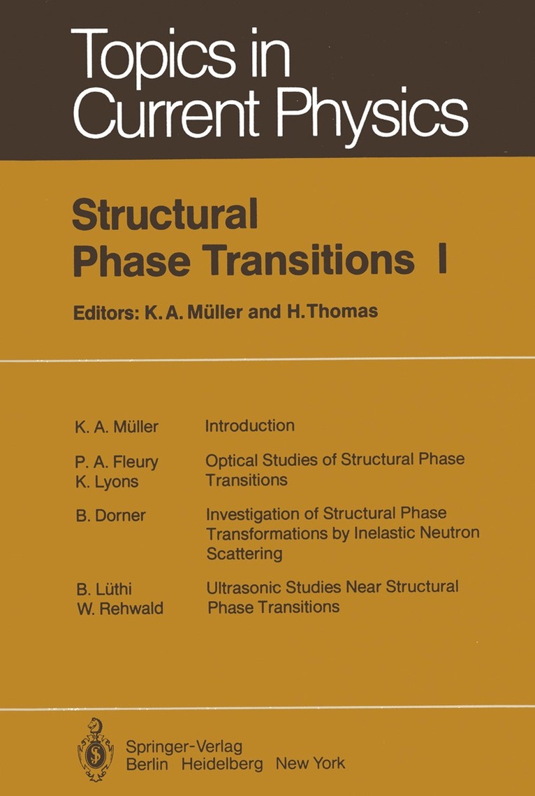 K.A. Müller, H. Thomas, K. a. Müller, K. A. Müller - Structural Phase Transitions I, Häftad