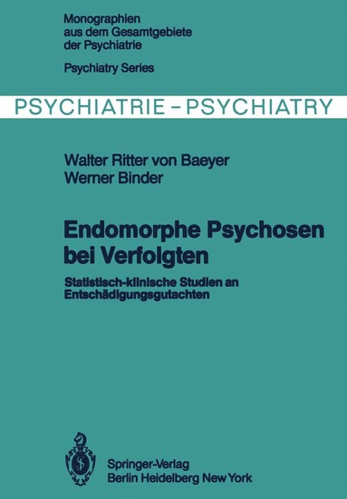 bokomslag Endomorphe Psychosen bei Verfolgten