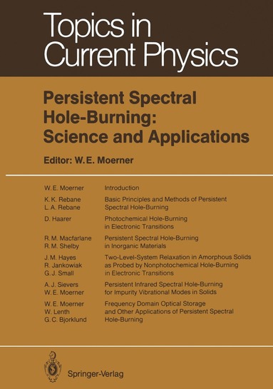 bokomslag Persistent Spectral Hole-Burning: Science and Applications