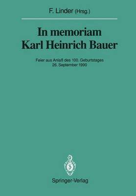 bokomslag In memoriam Karl Heinrich Bauer