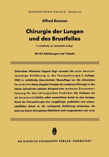 Alfred Brunner - Chirurgie der Lungen und des Brustfelles, Häftad