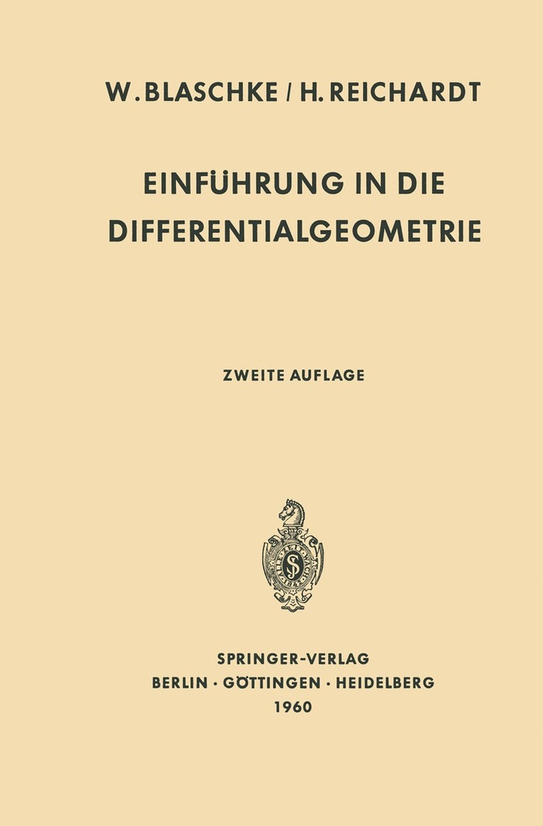 Einfhrung in die Differentialgeometrie 1