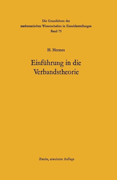 Hans Hermes - Einführung in die Verbandstheorie, Häftad