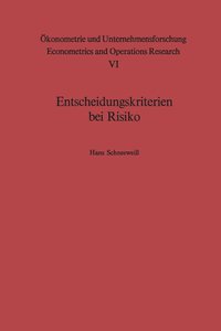 bokomslag Entscheidungskriterien bei Risiko