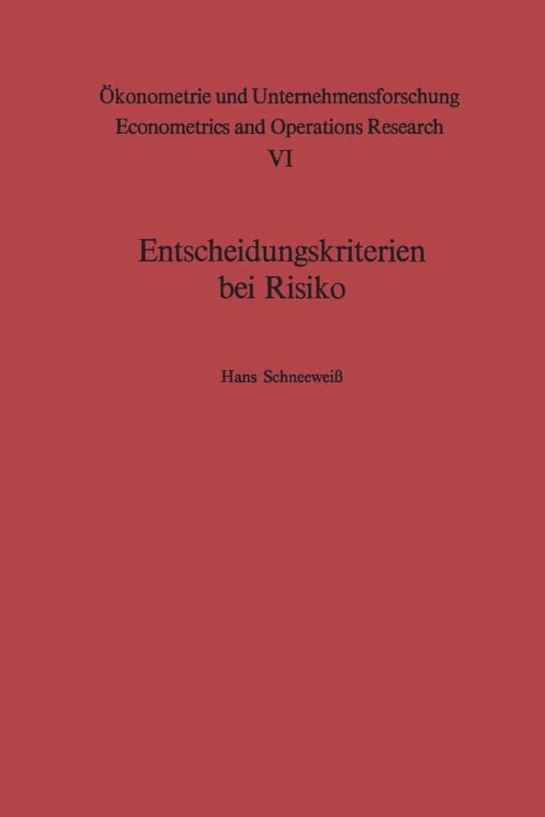 Entscheidungskriterien bei Risiko 1