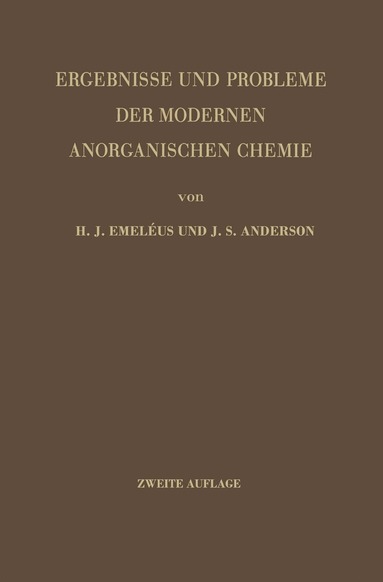 bokomslag Ergebnisse und Probleme der Modernen Anorganischen Chemie