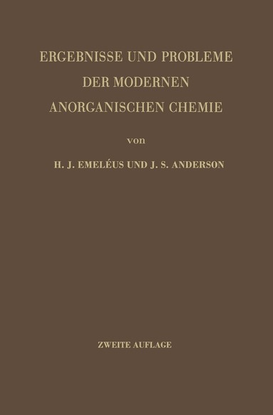 bokomslag Ergebnisse und Probleme der Modernen Anorganischen Chemie