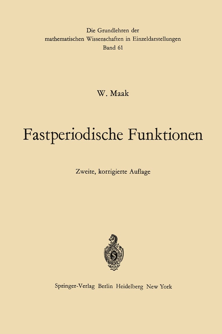 Wilhelm Maak - Fastperiodische Funktionen, Häftad