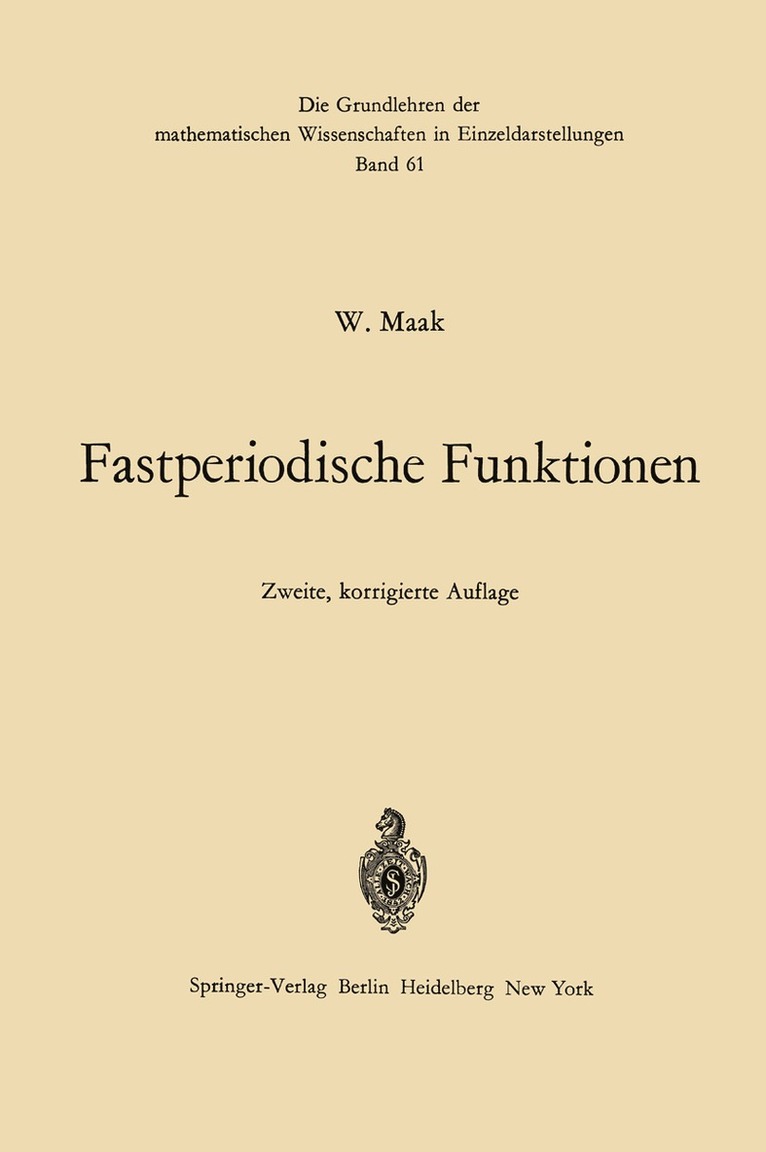 Fastperiodische Funktionen 1