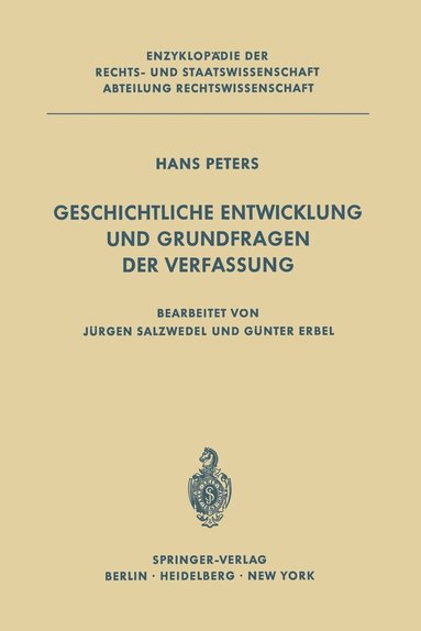 bokomslag Geschichtliche Entwicklung und Grundfragen der Verfassung