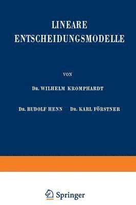 Lineare Entscheidungsmodelle 1