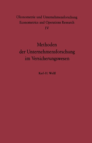 bokomslag Methoden der Unternehmensforschung im Versicherungswesen