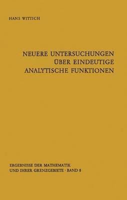 bokomslag Neuere Untersuchungen ber eindeutige analytische Funktionen