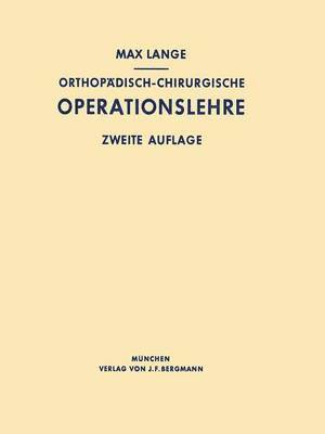 bokomslag Orthopdisch-chirurgische Operationslehre