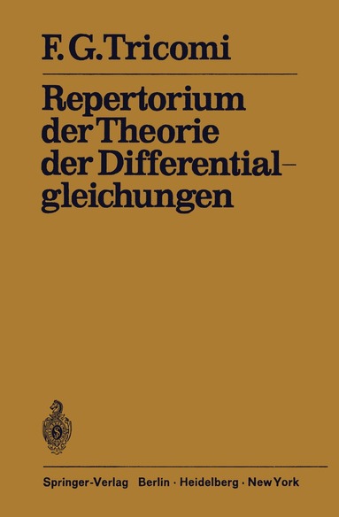 bokomslag Repertorium der Theorie der Differentialgleichungen