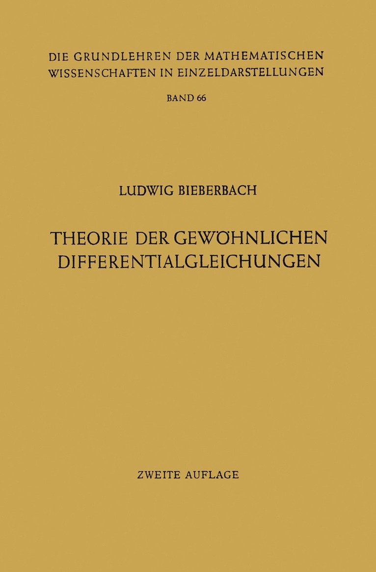 Theorie der Gewöhnlichen Differentialgleichungen