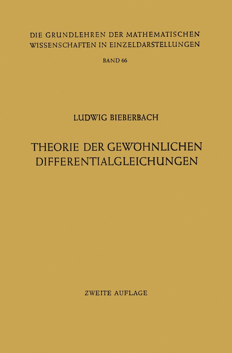 Theorie der Gewhnlichen Differentialgleichungen 1